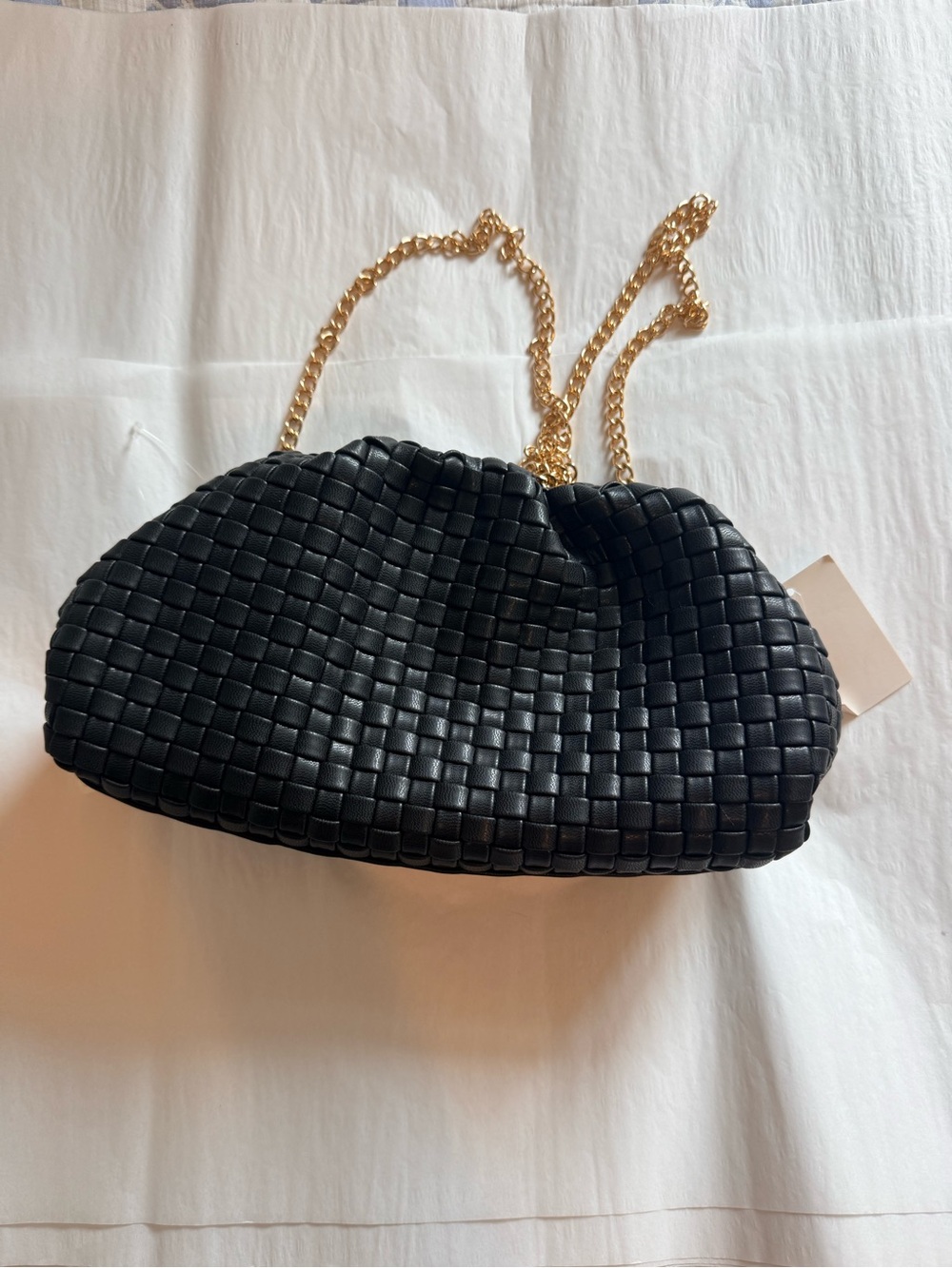 Urban Expressions Black Woven Chain Shoulder Bag